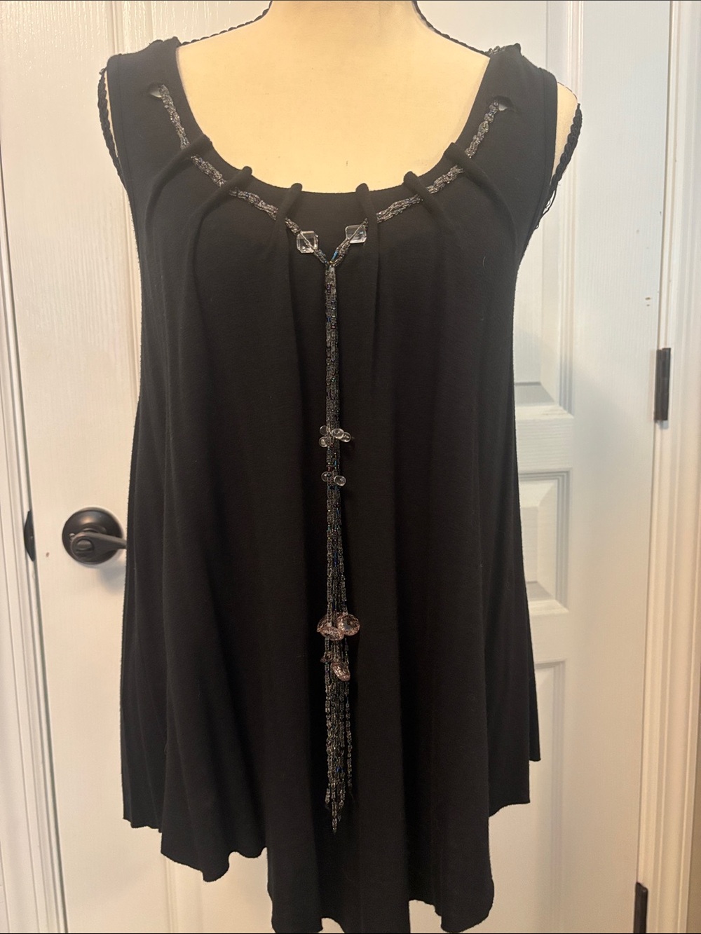 Buffalo by David Bitton Black Sleeveless Beaded Swing Top